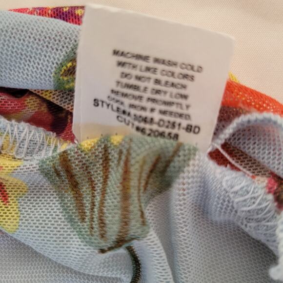 Vintage Y2k Cha Cha Vente Mesh Sheer Cold Shoulder top SM fairy whimsy Feminine - Picture 11 of 11